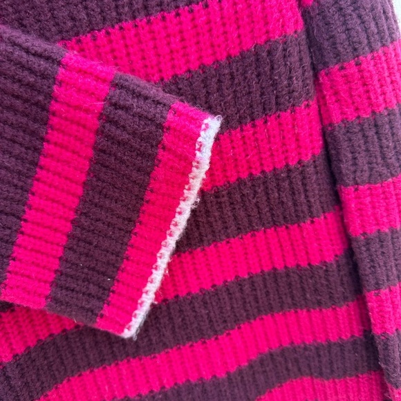 Anthropologie Red and Black Striped Turtleneck Sweater - Picture 3 of 7